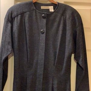 Liz Claiborne wool/poly charcoal gray dress